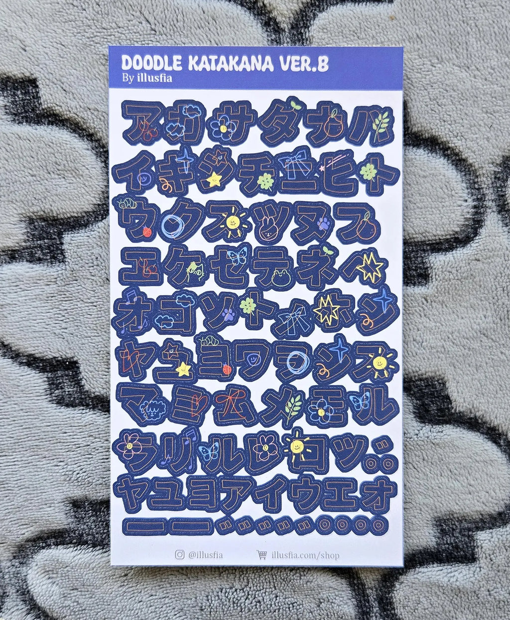 Illusfia - Doodle Japanese Katakana Sticker Sheet