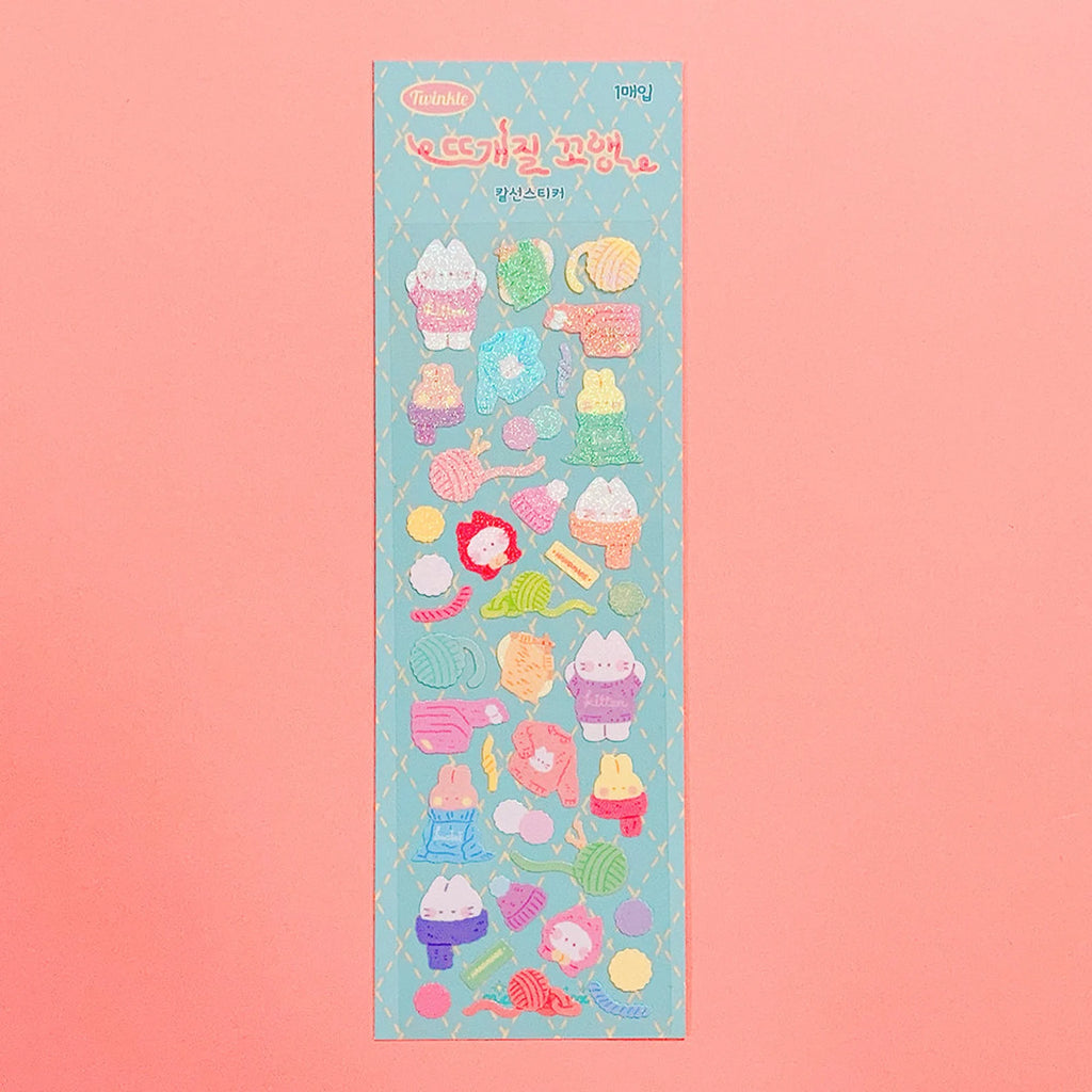 Mantabox - Knitting Kitten Deco Sticker Sheet