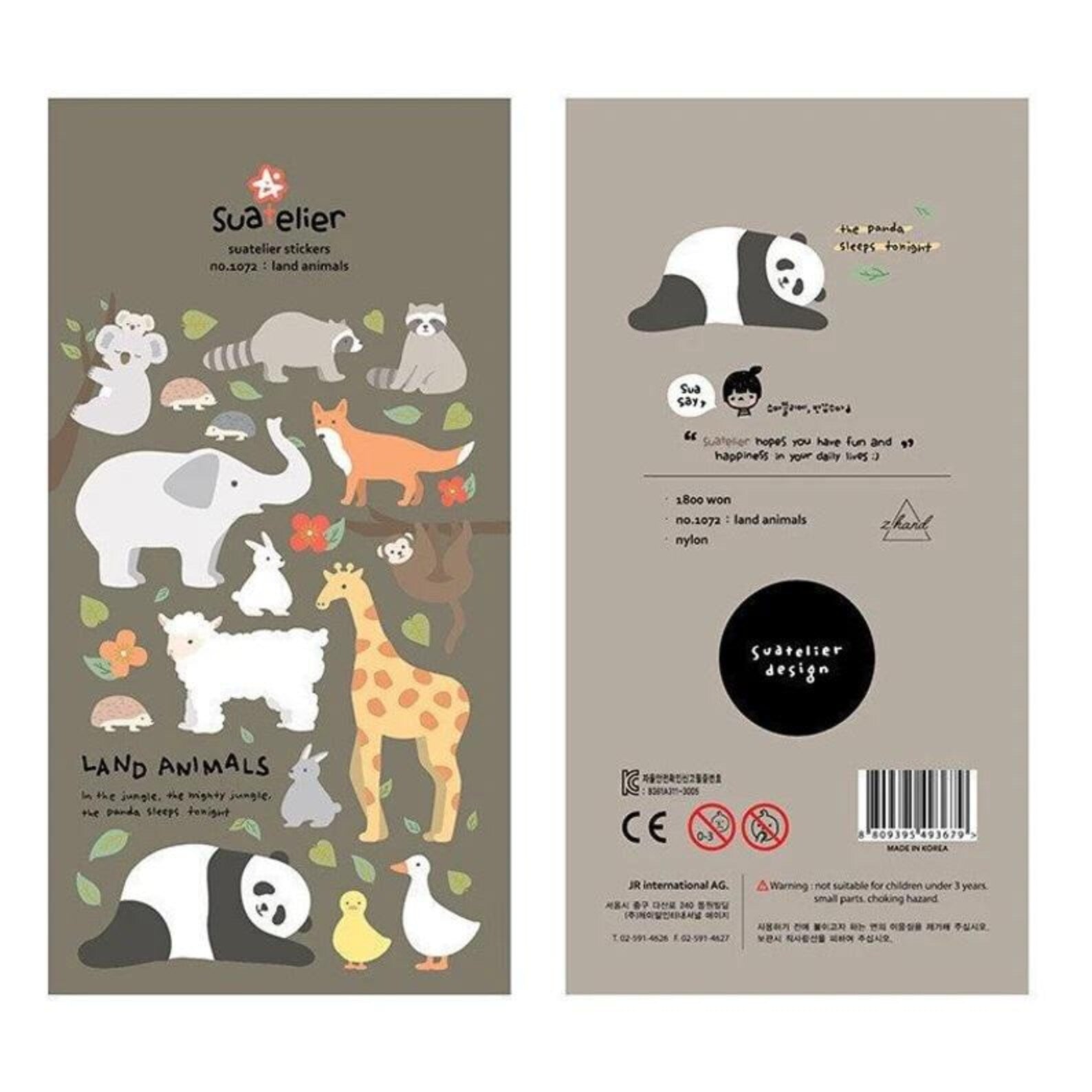 Suatelier - Land Animal Deco Sticker Sheet