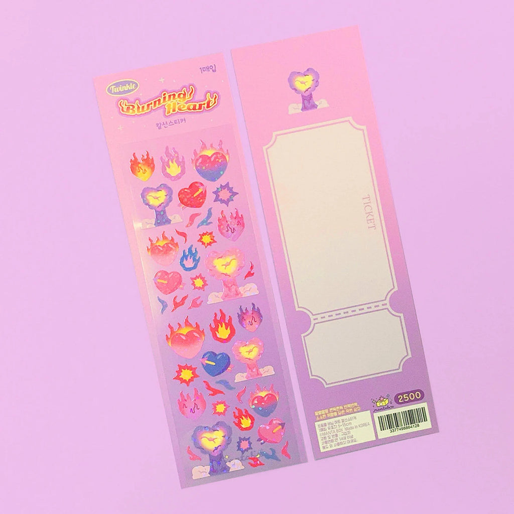 Mantabox - Burning Heart Deco Sticker Sheet