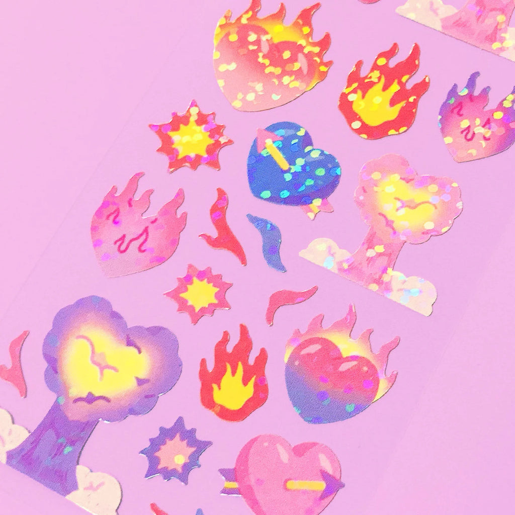 Mantabox - Burning Heart Deco Sticker Sheet