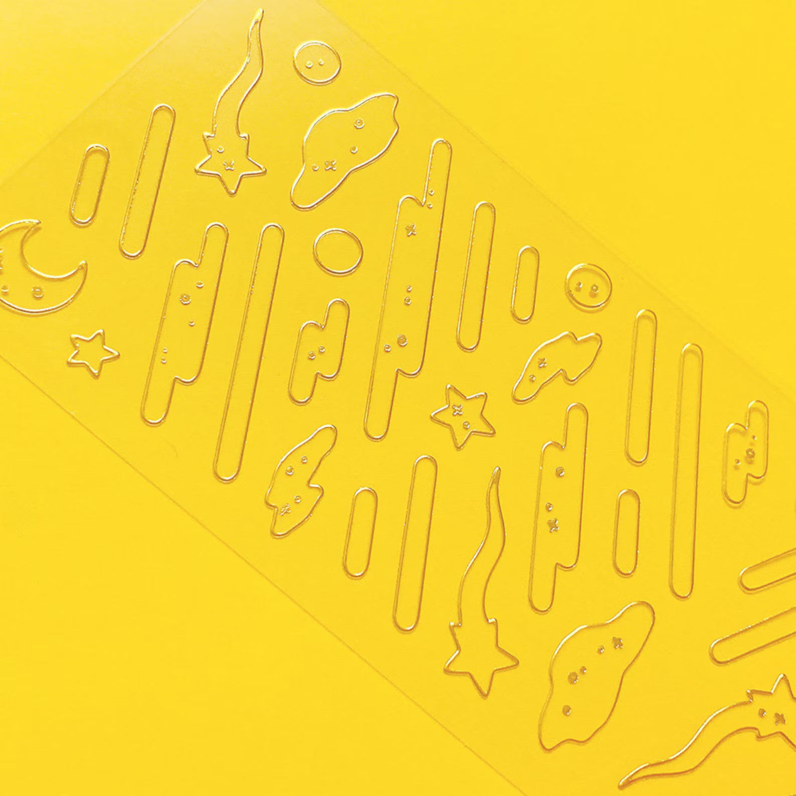 Mantabox - Transparent Falling Star Gold Deco Sticker Sheet