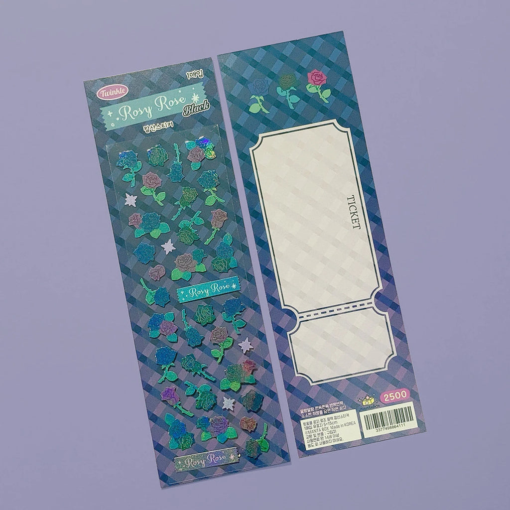 Mantabox - Rosy Rose Black Deco Sticker Sheet