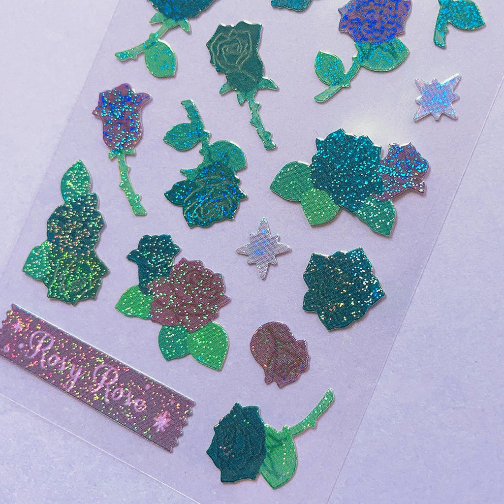 Mantabox - Rosy Rose Black Deco Sticker Sheet