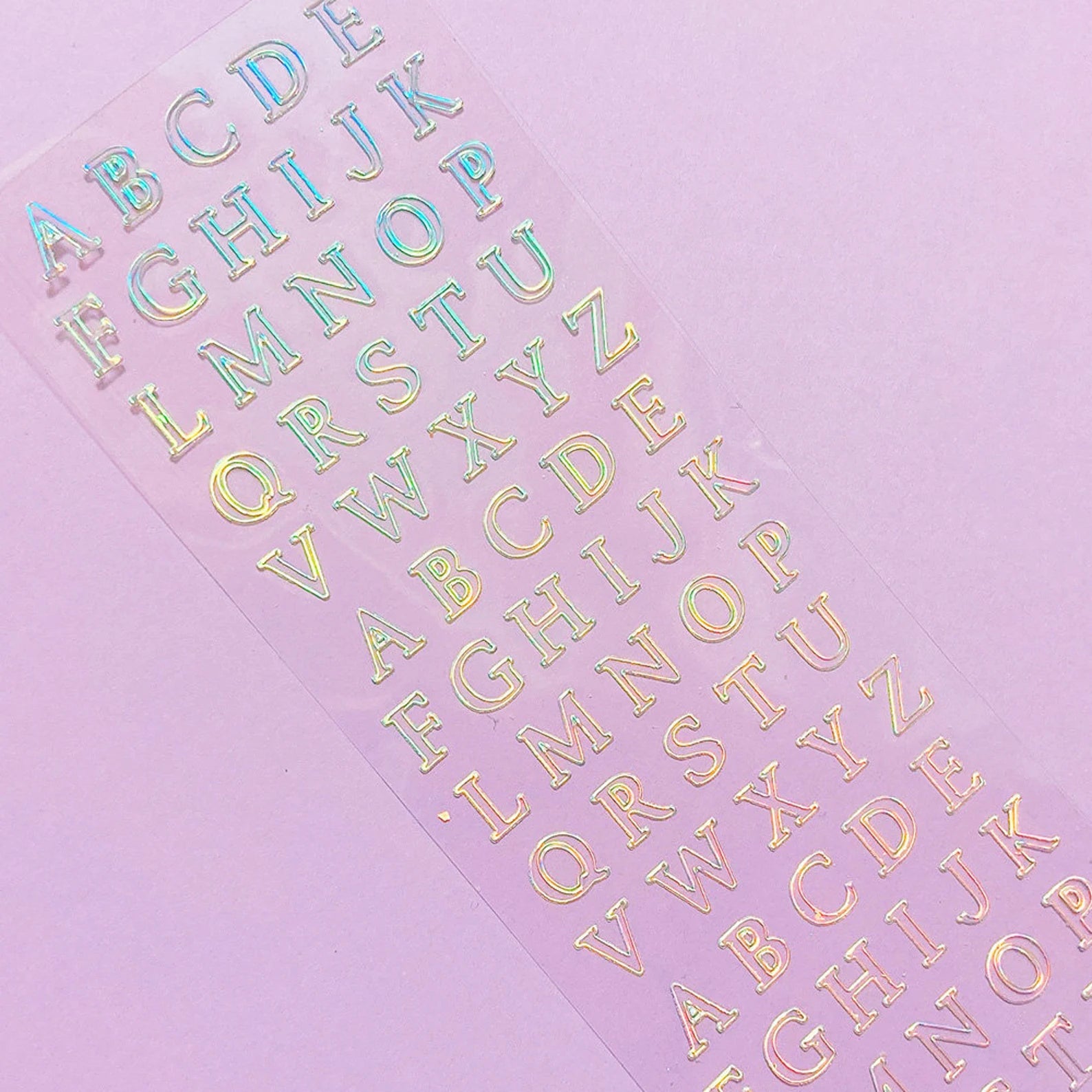 Mantabox - Transparent Uppercase Aurora Alphabets Deco Sticker Sheet
