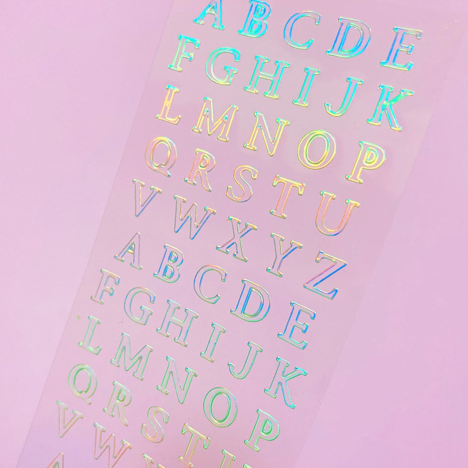 Mantabox - Transparent Uppercase Aurora Alphabets Deco Sticker Sheet