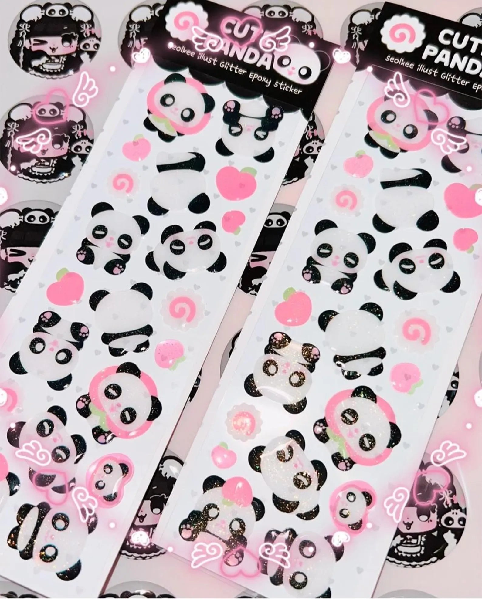 Seolkee Illust - Cute Panda Deco Epoxy Sticker Sheet
