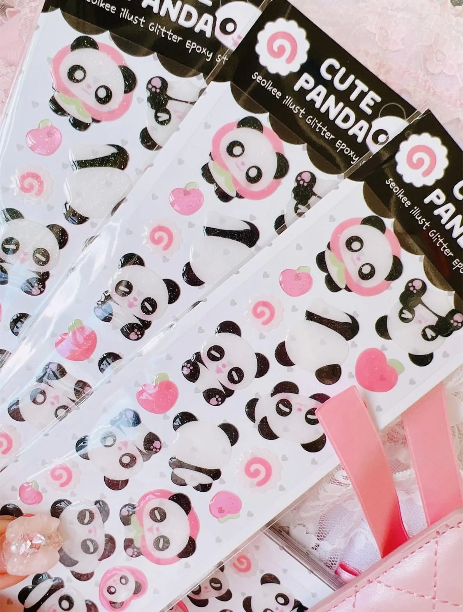 Seolkee Illust - Cute Panda Deco Epoxy Sticker Sheet