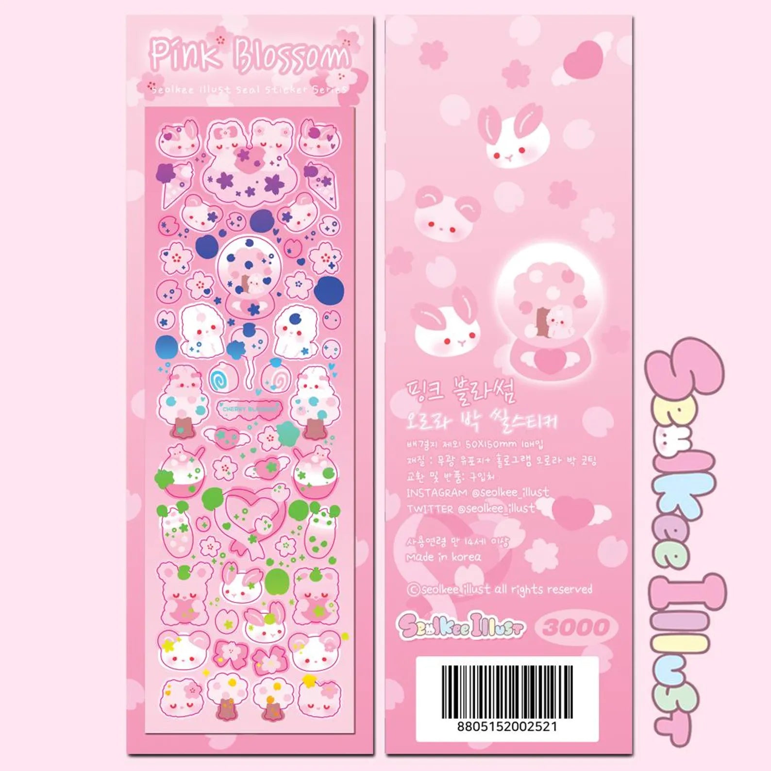 Seolkee Illust - Pink Blossom Deco Sticker Sheet