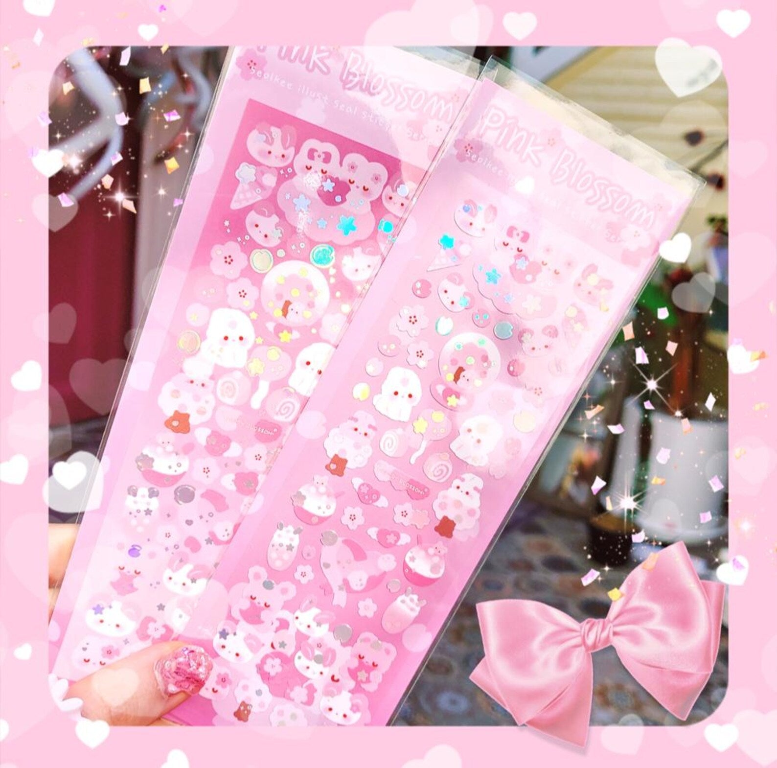 Seolkee Illust - Pink Blossom Deco Sticker Sheet