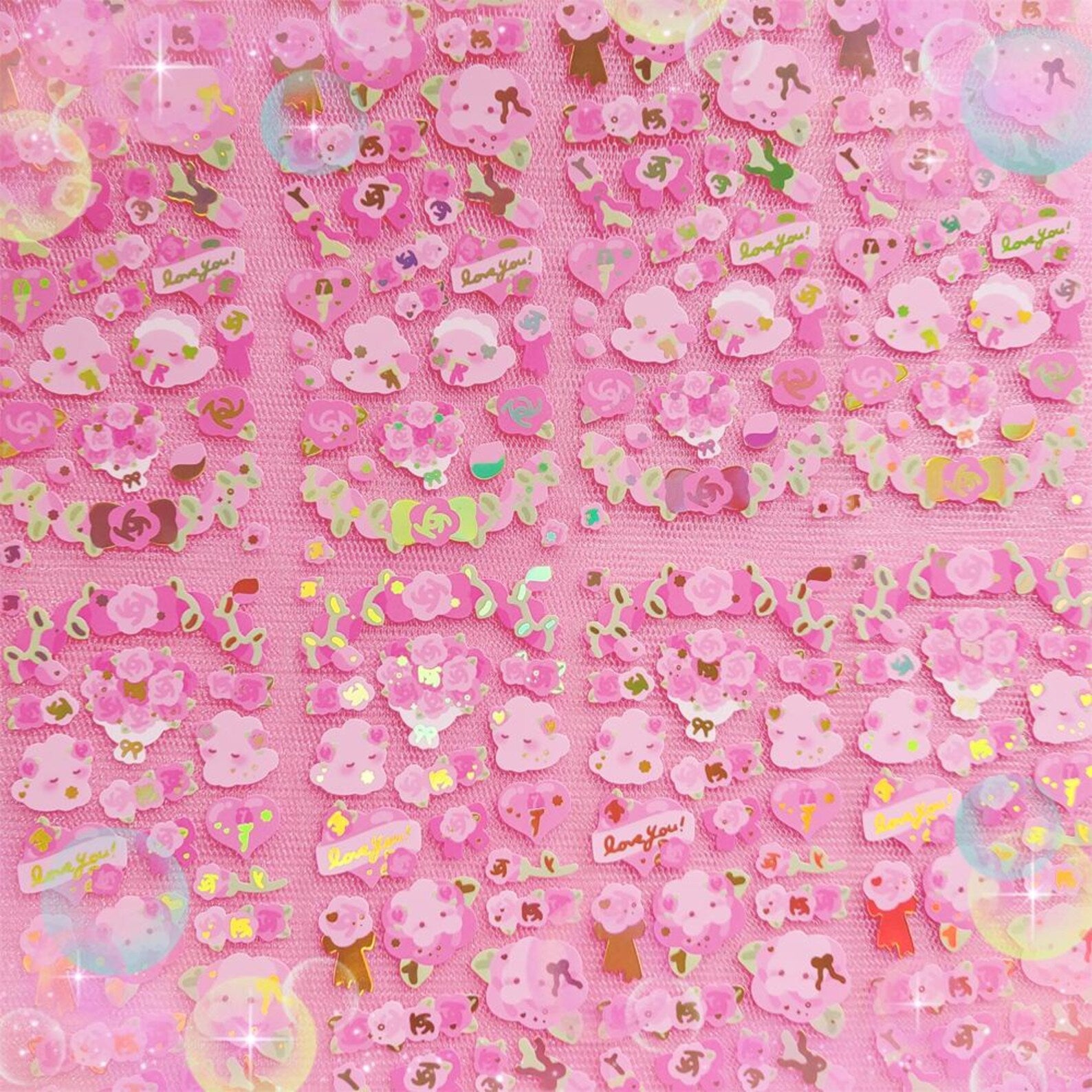 Seolkee Illust - Pink Rose Club Deco Sticker Sheet