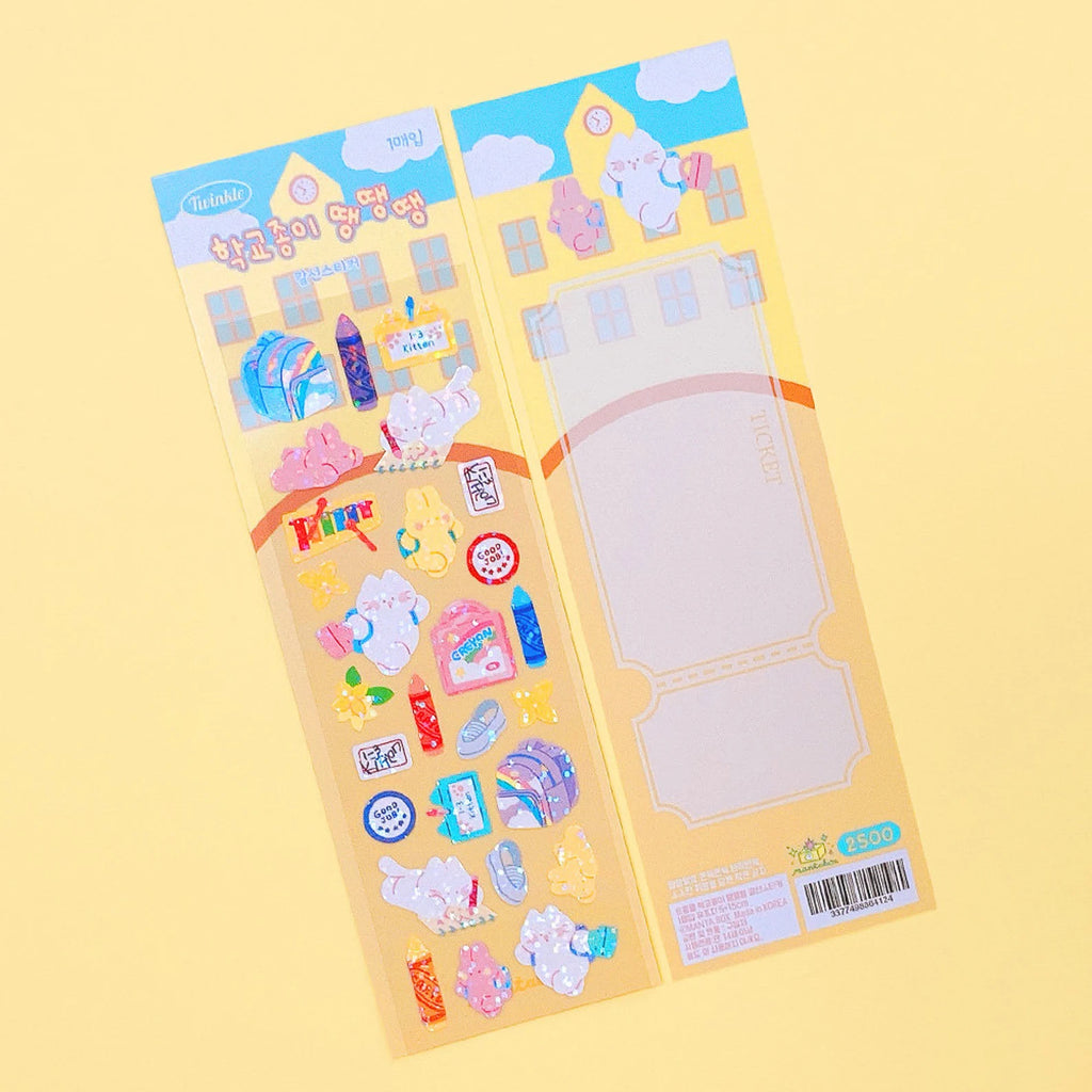 Mantabox - School Kitten Deco Sticker Sheet