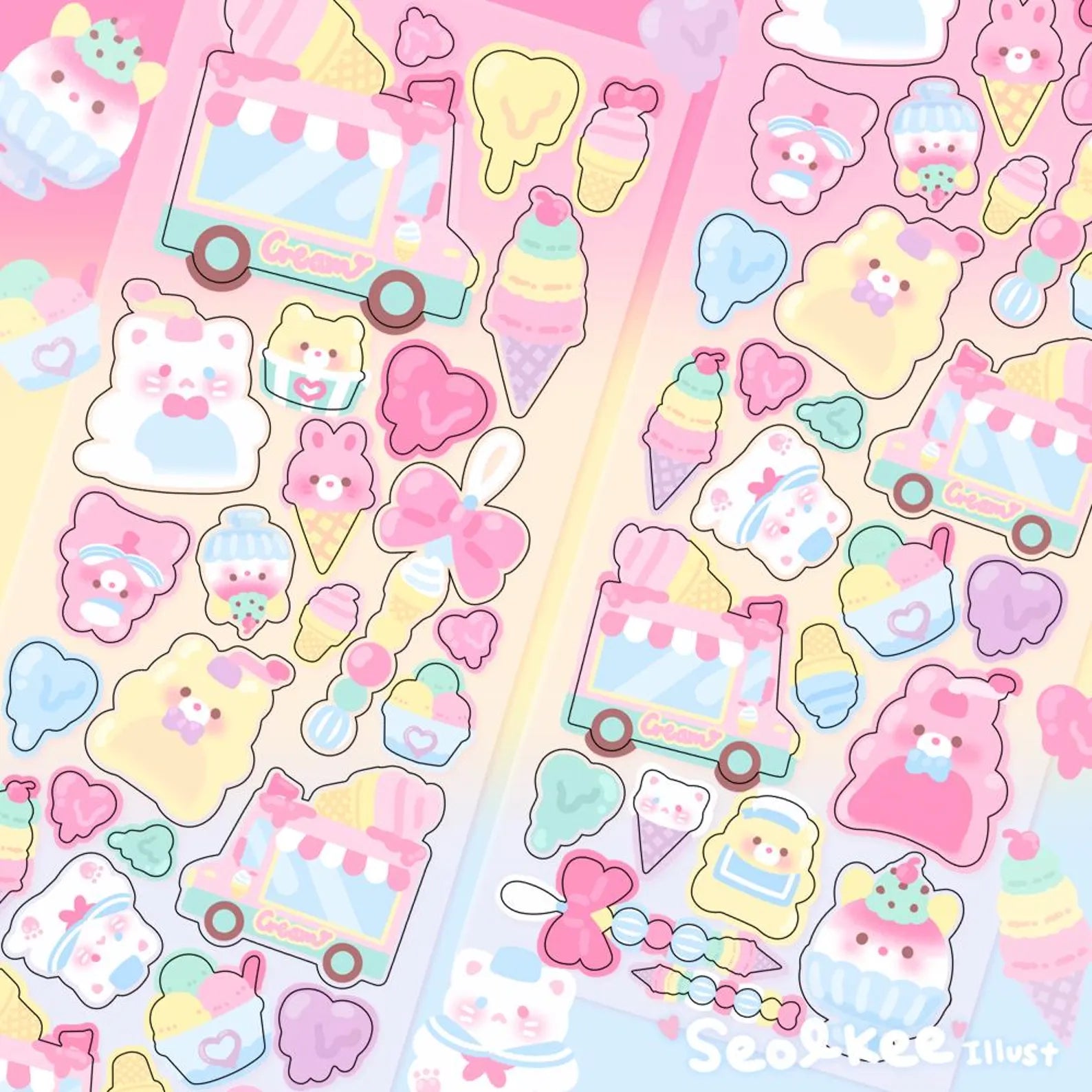 Seolkee Illust - Lovely Ice Deco Sticker Sheet