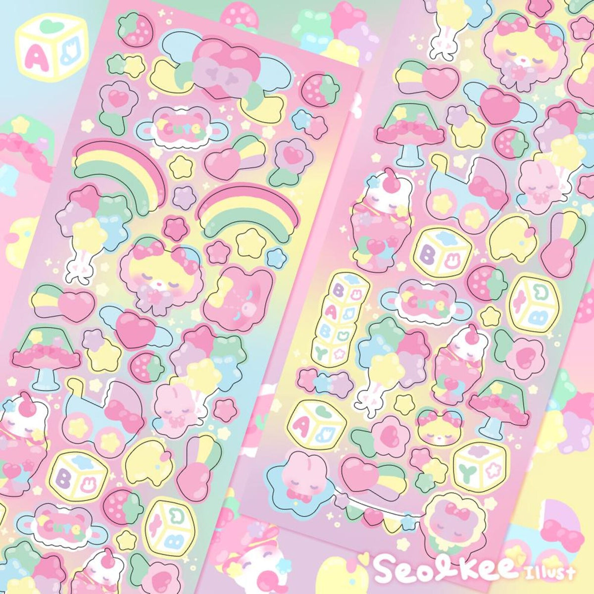 Sofly Sticker Seolkee Illust - Softly Softly Deco Sticker Sheet – Memoji Stationery