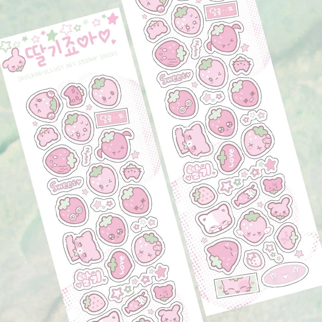 Seolkee Illust - I like Strawberries Deco Sticker Sheet