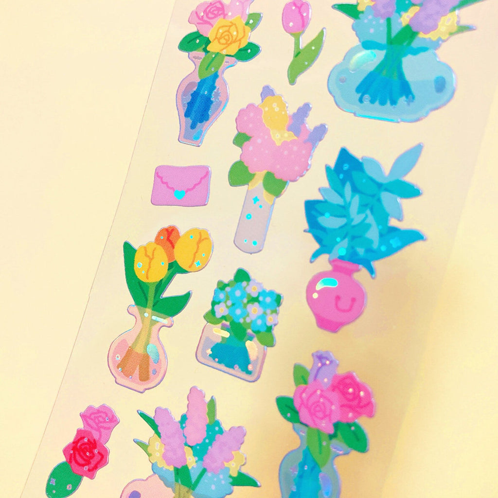 Mantabox - Flower Vase Deco Sticker Sheet