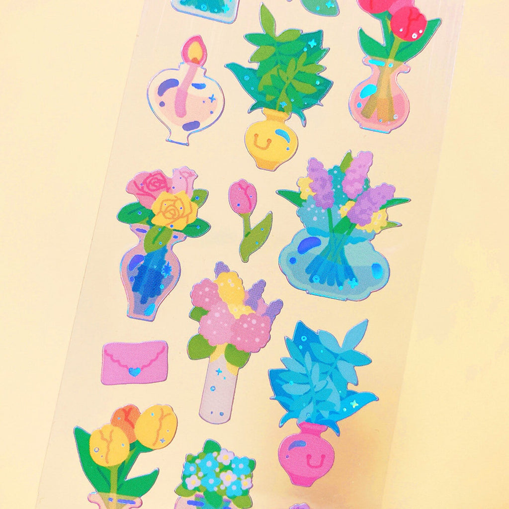 Mantabox - Flower Vase Deco Sticker Sheet